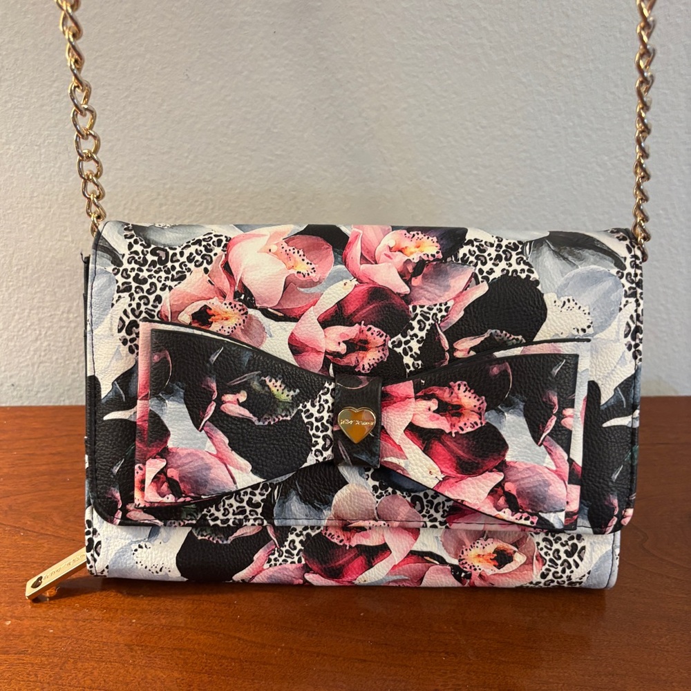 Betsey Johnson Dani Floral Clutch with Bow